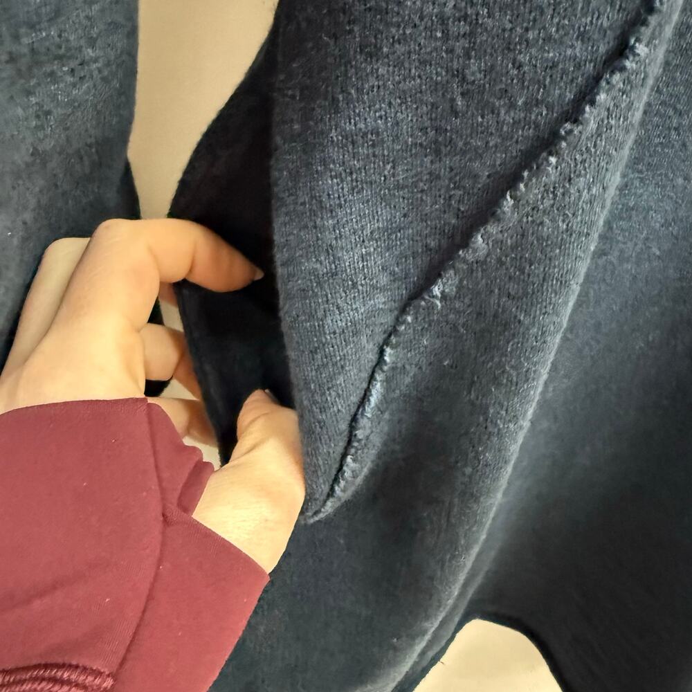 Cut Loose Blue Sweater Dress Tunic Sweatshirt 100% Cotton Pockets Lagenlook M - Picture 6 of 6